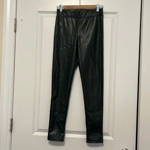 NWOT Francesca’s Dark Green Faux Leather Leggings